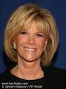 Joan Lunden with her hair worn in a neck length semi bob, a ...