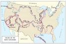 colonialism: early colonial exploration routes of the United ...