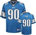 Ndamukong Suh Blue Reebok NFL Premier Detroit Lions Jersey