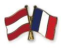 Crossed Flag Pins Austria-France Flags