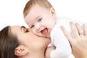 mom and happy baby