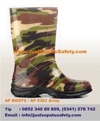 Gambar Boots TENTARA untuk ANAK | Sepatu KARET Loreng ...