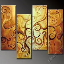 Handmade handmade oil painting on canvas gold tree of life modern ...