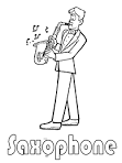 Saxophone coloring page