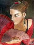 ... Dancer Painting - The Flamenco Dancer Fine Art Print - Pilar Martinez - 2-the-flamenco-dancer-pilar-martinez