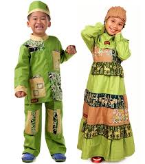 Detail Baju Koko Anak Borneo Hijau | Toko Bunda Online