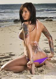 Beach Girl Sexy Tattoo Tribal