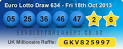 Euro Millions Numbers for Friday 18th Oct 2013 - Euro Raffle Results