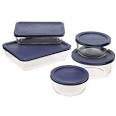Amazon.com: Pyrex 6021224 Storage 10-Piece Set, Clear with Blue ...