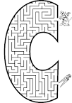 Free printable Alphabet Maze for Kids | Uppercase Letter C 