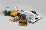 Formula 3 racing car powered by chocolate and steered by carrots
