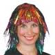 Wig: Zena Black With Green - Aura Fancy Dress Accessories - wig-tinsel-wig-multi-colour