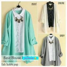 Grosir Baju Hijab Basic Blouse Green - Grosir Baju Muslim Pakaian ...