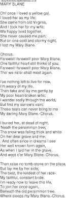 Old Time Song Lyrics for 08 Mary Blane - 08-mary-blane