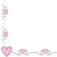 Heart Boarder Clipart Image - A pink heart and swirl boarder