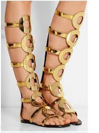 Popular Gold Knee High Gladiator Sandals-Buy Cheap Gold Knee High ...