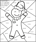 Christmas Worksheet   Color By Number Math Worksheet for Kids