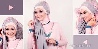 Tutorial Pashmina Kombinasi Polos Dan Motif | Kumpulan Artikel ...