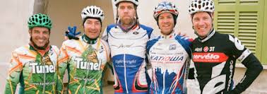 Schnelle Trainingsgruppe - Bild unten von links Josef Alfaro, Erik Zabel, Frank Düll, Joan Horrac und Andreas Klier. Erik Zabel im Palo Tunel Dress