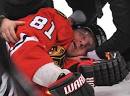 wing Marian Hossa lies on