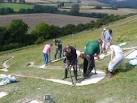 Replacing the chalk on the Giant's penis. The old dirty subsurface can be - via Daymix