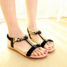 Grosir Sandal Teplek Wanita LM02 Hitam | SepatuWanita.co.id
