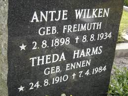 Grab von Antje Wilken (geb. Freymuth) (02.08.1898-08.08.1934 ... - mh267