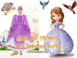 Jual Baju Muslim Anak Sofia Karakter Kartun Disney Lebaran