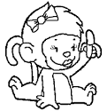 Monkey coloring page