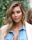 Kim Kardashian Blonde Hair - Wavy Blonde Streaks in Paris - Ombre.