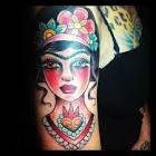 American Pickers Danielle Colby Cushman's Frida Kahlo arm tattoo - Danielle_Colby_Frida_Kahlo_tattoo