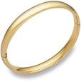14K Gold Hinged Plain Bangle Bracelet (