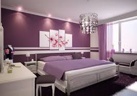Exciting Bedroom Purple Paint Ideas White Bed Along Purple Blanket ...