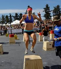 Lindsey Smith (5th overall) had never even been inside a CrossFit affiliate before the Hell\u0026#39;s Half Acre regional qualifiers this year. - Games09LindseySmithChipperBoxJump-thumb-250x283-1629