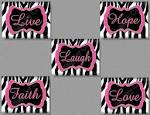 Hot Pink Zebra Print FAITH Hope LIVE Love by collagebycollins