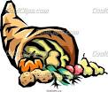 Cornucopia with fall harvest Vector Clip art