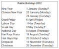 Public Holidays 2012 - FINESOFT – Technology and Business Updates