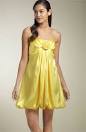 Rosette Satin Dress - Prom Dresses - Baby Doll Gowns