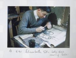 Philip Handel at work in studio, late 1950s/early 1960s, from photo album by Philip and Elizabeth Handel. Photography © Powerhouse Museum, all rights ... - 00230208-450x347