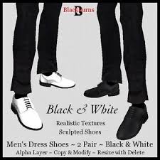 Second Life Marketplace - Men's Dress Shoes 2 Pair Black & White