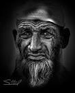 Faces of Old People in Black