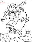 Skateboarding coloring page