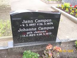 Grab von Jann Campen (04.03.1897-26.03.1974), Friedhof Wiesens