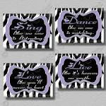 Purple Zebra Print Dance Sing Live Love Quote by collagebycollins