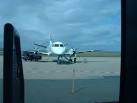 Glasgow seems concerned at what happens inside the turboprop air vent. - via Daymix