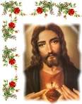 SACRED HEART WITH FLOWERS
