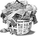 Dirty Laundry, Scratchboard Illustration