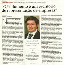 ... de Ética vão abrir um inquérito parlamentar ou qualquer outra figura regimental para averiguação do que Paulo Morais diz ao DN nesta entrevista? - paulo-morais-dn-6-junho-2012