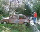 Burnt out Ford Fiesta at the - via Daymix