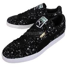 Puma Suede Classic Black Splatter Black Mens Casual Shoes Sneakers ...